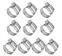 Juego de 10 Uds. De abrazaderas de manguera de engranaje helicoidal ajustables de acero inoxidable 304 for tubos de fontanería Intercooler y herramientas de línea de combustible,(13 19 mm 10PCS)