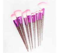 Juego de 10 Uds de brochas de maquillaje con mango de cristal de diamante for mezclar base en polvo, sombra de ojos, brocha for cejas, herramientas de maquillaje de belleza (Size : 06)