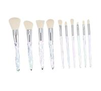 Juego De 10 Uds De Brochas De Maquillaje Con Mango De Plástico Brochas De Maquillaje Para Sombra De Ojos Brocha Para Base Brocha Para Sombra De Ojos Limpiador De Imprimación Beavorty