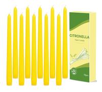 Juego de 10 velas de citronela para exteriores - Juego de 10 velas de citronela, velas de citronela, velas puntiagudas con aroma a hierba de limón, cera de soja natural para el hogar, terraza, cenas y