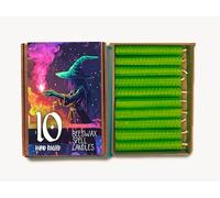 Juego de 10 velas de hechizo de cera de abeja de 10 cm (17 verdes)
