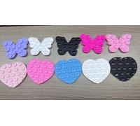 Juego de 10 Ventosa Movil Doble Cara, Ventosa Movil en Silicone, Ventosas Universelles Téléphone Manos Libres pour Murs & Vitres, Grabar Vídeos y Tomar Selfies, 5 Cœurs & 5 Papillons (Multicolor)