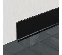 Juego de 10 zócalos de aluminio negro de 10 cm de altura y 1 m de largo, perfecto para uso en interiores, realza la decoración del hogar con toques de bisagra y diseño moderno