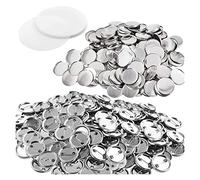 Juego de 100/200 Uds. De piezas for hacer botones con insignia Metal, incluidas carcasas, cubierta trasera 5-75MM, en blanco DIY ，Kit de manualidades(200-PCS,25mm)