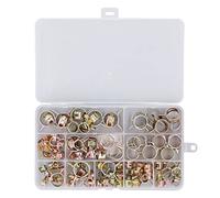Juego de 100 abrazaderas tipo banda elástica, kit de abrazaderas galvanizadas para mangueras con 10 tamaños, de 6 mm a 17 mm, apto para mangueras de aceite, agua, gas y silicona en