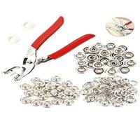 Juego de 100 botones a presión, botones completos con pinza de botón, botones a presión para cortar, botones a presión de metal, herramientas de bricolaje para ropa de artesanía