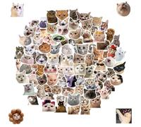 Juego de 100 calcomanías divertidas para gatos, calcomanías de vinilo impermeables para amantes de los gatos, botellas de agua, álbumes de recortes, teléfono (forma de gato)