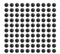 Juego de 100 cuentas de madera de muñeco de nieve de 20 mm para manualidades de Navidad y fabricación de joyas con agujero para encordar fácilmente (cuentas negras)