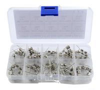 Juego de 100 fusibles de vidrio de 3,6 x 10 mm con pin, fusibles de acción rápida de 0,5 A a 10 A 250 V para aparatos eléctricos y equipos industriales, 10 especificaciones