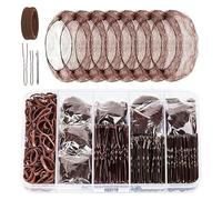 Juego de 100 horquillas en forma de U, 50 horquillas, 100 bandas elásticas de goma, 8 redecillas invisibles y 2 lazos para el cabello