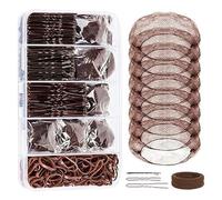 Juego de 100 horquillas en forma de U, 50 horquillas, 100 bandas elásticas de goma, 8 redes invisibles y 2 lazos de goma elásticas