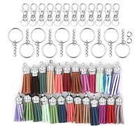Juego de 100 llaveros con borlas y colgantes a granel para hacer joyas, manualidades, llaveros, correas de teléfono celular, accesorios de bricolaje