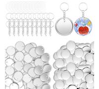 Juego de 100 llaveros con botones para rellenar calcetines de Navidad, 58 mm, insignia de metal y llaveros para manualidades, juego de insignias de botón