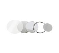 Juego de 100 llaveros con espejo, insignia en blanco, alfileres de botón, espejos de bolsillo, piezas redondas de 58mm for máquina fabricante, fabricación DIY de manera eficiente(75mm)
