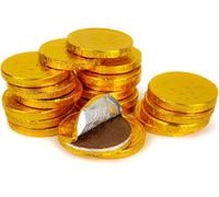 Juego de 100 monedas doradas de chocolate con leche, caramelos de chocolate, regalo de cumpleaños y Navidad