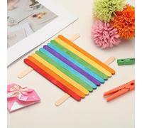 Juego de 100 palitos manualidades, madera 11,4 cm (4,5 pulgadas), ideales for proyectos arte caseros(Orange)