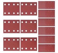 Juego de 100 papel de lija, papel de lija con velcro, 102 mm x 114 mm, 40/60/80/100/120/240, grano 8 agujeros, hoja de lija compatible con Makita BO4555 BO4554 BO4561