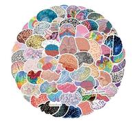 Juego de 100 pegatinas de cerebro, pegatinas de vinilo impermeables para ordenador portátil, niños, motos, bicicletas, monopatín, equipaje, maleta, ordenador, pegatinas de graffiti