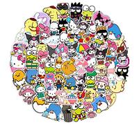 Juego de 100 Pegatinas de Sanrio para Anime My Melody Kuromi - Vinilo Impermeable para Ordenador Portátil, Niños, Coches, Motos, Bicicletas, Maletas - Estilo Graffiti