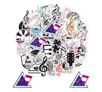 Juego de 100 Pegatinas Musicales Impermeables - Temática de Música Rock, Fáciles de Quitar - Para Portátiles, Teléfonos Móviles, Guitarras, Scooters