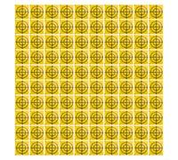 Juego de 100 pegatinas reflectoras para estación total, 20/30/40/50/60 mm, acrílico amarillo, objetivo para medición, túnel, construcción de puentes, vigilancia de edificios con retícula (20 x 20 mm)