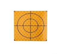 Juego de 100 pegatinas reflectoras para estación total, 20/30/40/50/60 mm, acrílico amarillo, objetivo para topografía, túnel, construcción de puentes, vigilancia de edificios con retícula, 60 x 60 mm