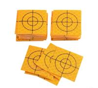 Juego de 100 pegatinas reflectoras para estación total, 20/30/40/50/60 mm, acrílico amarillo, objetivo para medición, túnel, construcción de puentes, vigilancia de edificios con retícula (30 x 30 mm)