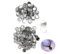 Juego de 100 piezas de componentes para chapas con botón en blanco, kit de pasador redondo de hierro resistente a la oxidación para máquina de fabricación de botones, suministros (32MM)