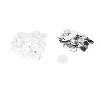 Juego de 100 piezas de componentes para chapas con botón en blanco, suministros para fabricar broches con pasador trasero, kit redondo de chapas DIY con hojalata resistente a la (58MM)