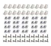 Juego de 100 piezas, Kit de conectores serie 2020, de, 20 soportes de esquina + 40 tornillos hexagonales M5X10Mm + 40 tuercas M5 para ranura en T de la serie 20, Juego completo