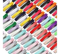 Juego de 100 pinzas planas para el pelo, horquillas para el pelo, con cinta de grogrén cubiertas, pasadores para el cabello, joyería para el cabello