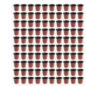 Juego de 100 recipientes redondos de plástico para macetas de interior y exterior, jardinería, trasplante, desarrollo de raíces y control de humedad del suelo (100)