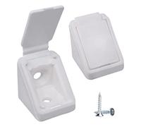 Juego de 100 soportes para estantes blancos de 20 x 20 mm, juntas de esquina de muebles, junta de esquina de plástico de 90 grados, ángulo recto, tornillos incluidos (100, blanco)