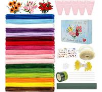 Juego de 1000 limpiadores de pipas de flores, 18 colores, para manualidades | Kit de manualidades de alambre de chenilla para ramo de flores, regalos, flores creativas, juego de limpiador de tuberías