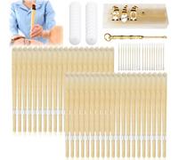 Juego de 101 velas naturales para los oídos, cera de abeja para limpieza de oídos, 40 velas para oídos, 20 discos protectores, 1 cuchara de oreja y 40 bastoncillos de algodón, velas huecas para los