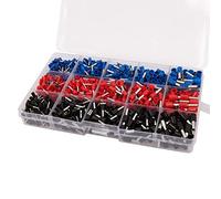 Juego de 1065 piezas de 3 colores 22 ~ 12 AWG, conector de crimpado de cobre, cable aislado, terminal de terminal, juego de casquillos de encaje