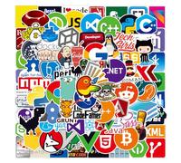 Juego de 108 pegatinas para ordenador portátil, pegatinas geniales para desarrolladores, incluye logotipos de TI, C ++, Python, Linux, Swift, perfecto para geeks, ingenieros, hackers y programadores
