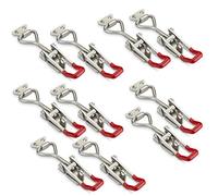 Juego de 10x Abrazadera de palanca cierre de tensión Cerradura para caja JUNKER M8 (Fuerza de sujeción 600 kg) acero inoxidable SS304 cierre rápido ajustable