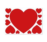 Juego de 11 adhesivos de vinilo autoadhesivos Rojo corazones de San Valentín para paredes, ventanas y pantallas (Pequeña)