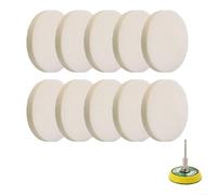 Juego de 11 almohadillas de fieltro de lana de 50 mm con mandril para moler, pulir y acabar superficies de vidrio y metal