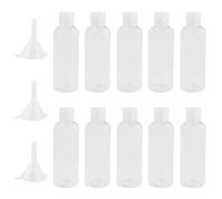 Juego de 11 botellas de viaje para rellenar, botellas de plástico de 100 ml, botellas de viaje con 3 embudos, botellas vacías de viaje, recipientes de tamaño de viaje, botellas cosméticas para champú,