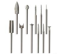 Juego de 11 brocas para tallado de madera con vástago de 1/8 pulgadas para herramientas giratorias, para grabado detallado de madera, perforación y artesanía fina con estuche de almacenamiento
