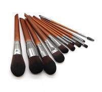 Juego de 11 brochas de maquillaje, brochas for sombras de ojos y polvos, juego completo de herramientas de belleza.