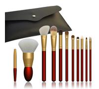 Juego de 11 brochas de maquillaje de pelo de caballo que tienen 4 piezas de diferentes tamaños, cepillos de pelo de animales como cepillo de colorete de pelo de cabra blanco. Snythetic para base,