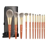 Juego de 11 brochas de maquillaje for principiantes, suaves, portátiles, con mango de madera de olmo del sur, herramientas de belleza