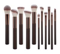Juego de 11 brochas de maquillaje portátiles para viajes, brochas de cosméticos esenciales con bolsa de almacenamiento para mujeres y niñas, brochas de cosméticos portátiles