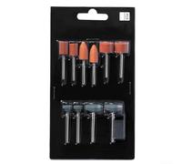 Juego de 11 cabezales de molienda para tareas de pulido y pulido de jade de plástico de metal con material abrasivo de corindón