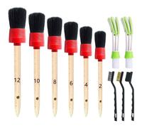 Juego de 11 cepillos para detalles de autom viles Nurkul para limpiar cuero interior y exterior. Incluye 6 cepillos para detalles de autom viles,