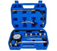 Juego de 11 comprobadores de compresión para motor de gasolina, 0 - 300 PSI/0 - 20 bar, kit de prueba de presión cilíndrica M10 M12 M14 M18