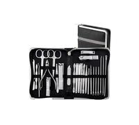 Juego de 11 cortaúñas de acero inoxidable profesional para el cuidado de las uñas, uñas de manos y pies portátil (negro, 26 piezas)